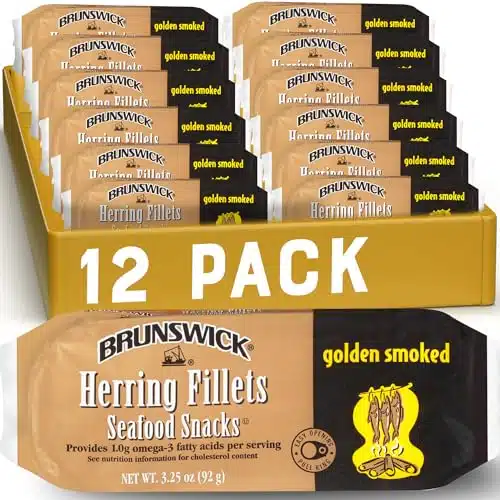 Brunswick Golden Smoked Herring Fillets, oz Can (Pack of )   g Protein per Serving   Gluten Free, Keto Friendly   Great for Pasta & Seafood Recipes