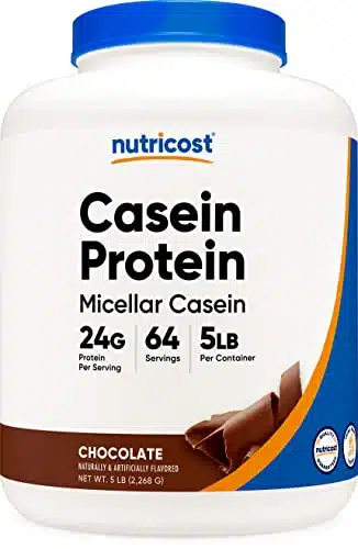 Nutricost Casein Protein Powder lb Chocolate   Micellar Casein, Gluten Free, Non GMO