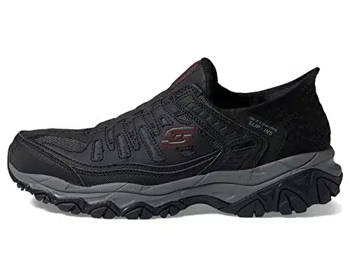 Skechers Men's Afterburn M. Fit Ridgeburn Hands Free Slip in Loafer, BlackCharcoal,