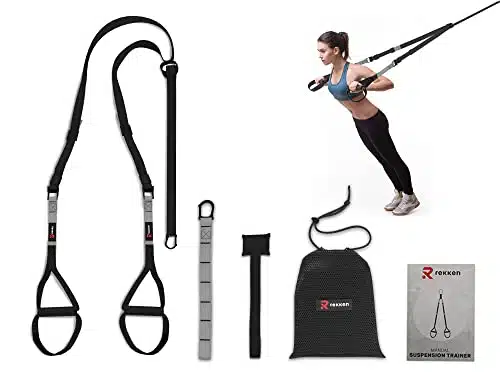 Suspension Trainer & Suspension Straps for Exercise   Adjustable Workout Straps for Men & Women with Door Anchor   Durable Home Resistance Training Kit for Suspension Full Body Workout with Manual