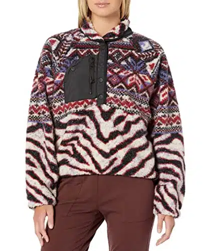 Free People Rocky Ridge Pullover Purple Zebra Combo LG (Women's )