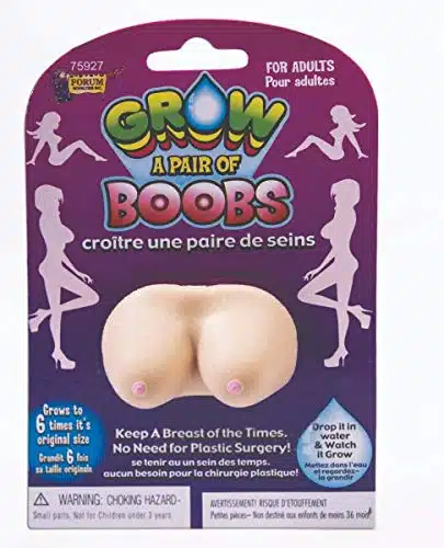 Lonestar Wholesalers Grow a Pair of Boobs! Just use Water! Funny Boobie Gag Prank Novelty Joke Gift Stocking Stuffer