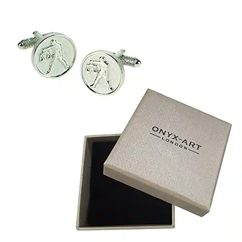 Onyx Art Men's Libra Star Sign Zodiac Cufflinks & Gift Box Rd Sep To Rd Oct One Size Multi Color