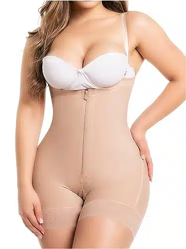 Salome Fajas Colombianas Levanta Pompis para Adelgazar Strapless Compression Garment Beige XL