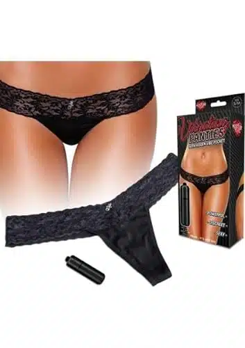 Vibrating Panties Hidden Pocket & Bullet   Black ML