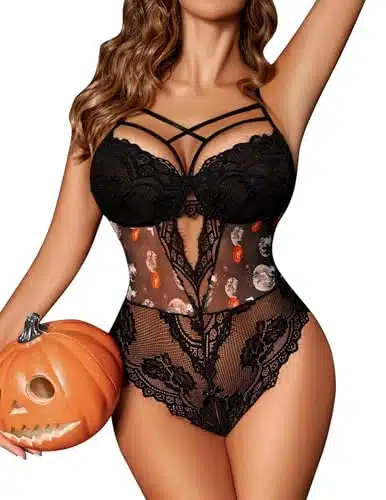 Avidlove Lingerie for Women Lace Bodysuit Teddy Babydoll Lingerie Halloween Lingerie