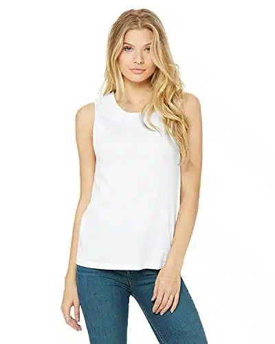 Bella + Canvas Ladies' Jersey Muscle Tank M WHITE