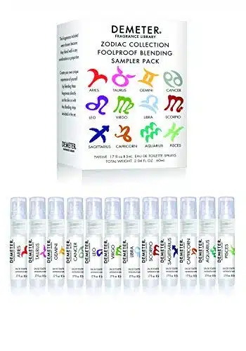 DEMETER Fragrance Library   Zodiac Sampler Set   Different Fragrances   Aries, Taurus, Gemini, Cancer, Leo, Virgo, Libra, Scorpio, Sagittarius, Capricorn, Aquarius, Pisces