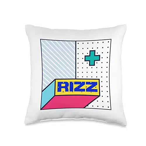 Funny Culture Tees W Rizz Zero Rizz #Unspoken Rizz Art of Rizz Throw Pillow, x, Multicolor