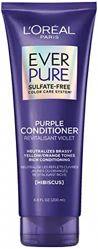 LâOrÃ©al Paris EverPure Sulfate Free Brass Toning Purple Conditioner for Blonde, Bleached, Silver, or Brown Highlighted Hair, Fl; Oz (Packaging May Vary)