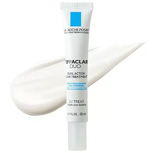 La Roche Posay Effaclar Duo Dual Action Acne Spot Treatment Cream with Benzoyl Peroxide Acne Treatment for Acne and Blackheads, Lightweight Sheerness, Safe For Sensitive Skin ,Fl Oz