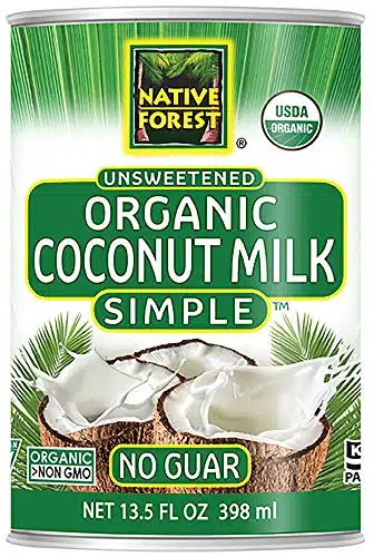 Native Forest Organic Unsweetened Coconut Milk  Canned Coconut Milk, No Guar Gum, Non GMO Project Verified, USDA Organic  Simple, Fl Oz (Pack of )