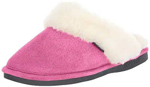 Old Friend womens Scuff slippers, Hot Pink,