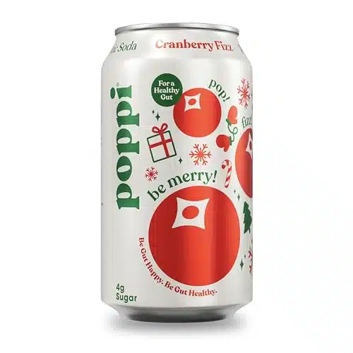 POPPI Sparkling Prebiotic Soda wGut Health, Beverages wApple Cider Vinegar, Seltzer Water & Fruit Juice, Low Calorie & Low Sugar Drinks, Cranberry Fizz, oz (Pack)