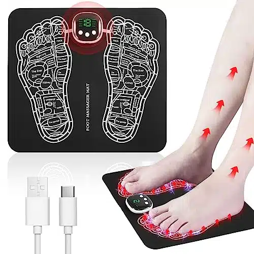 Phixnozar EMS Foot Massager MatâFoot Massager PadâFoldable Feet and Calves Massage Machine with odes and Intensity Levels for Muscle Relaxation, and Pain Relief