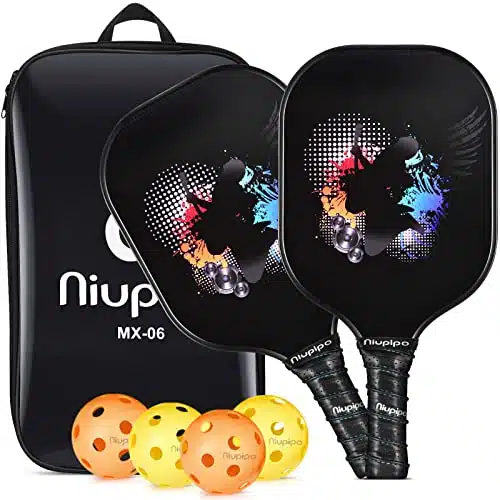 Pickleball Paddles, USAPA Pro Graphite Pickleball Paddle Set of Pickleball Racquet Pickleball Balls Bag, Polypropylene Honeycomb Core, Graphite Face Cushion in Grip Lightweight Pickleball