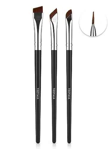 TEOYALL Angled Eyeliner Brushes Set, PCS Ultra Thin Slanted Angled Eyebrow Brush Precision Defined Brushes (Angled Eyeliner Brushes)