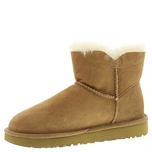 UGG Women's Mini Bailey Button Ii Boot, Chestnut,