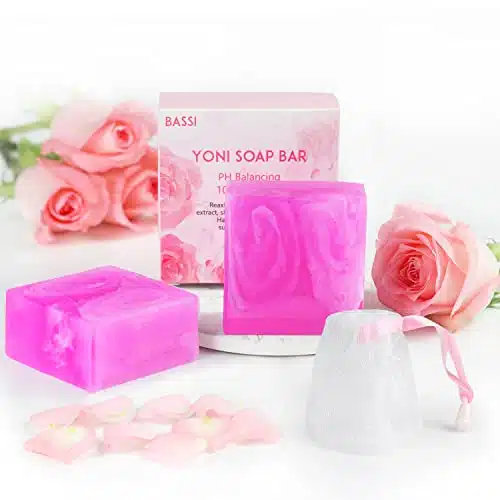 Yoni Soap Bars Vaginal Wash PCS, % Natural Organic Yoni Bar Soap for Women Ph Balance Yoni Wash Vaginial Deodorants Vaginal Care Soap with Foaming Net, Vagina Soap Feminine Wash OZ