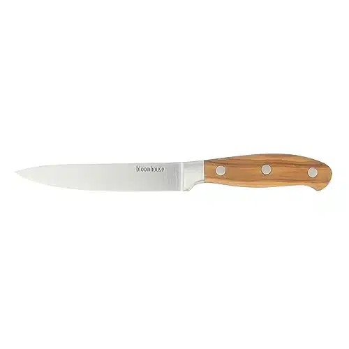 Bloomhouse   Oprah's Favorite Things   Inch German Steel UtilityBoning Knife WItalian Olive Wood Forged Handle