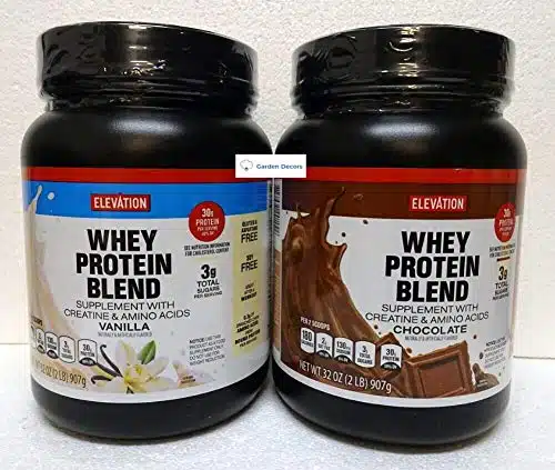 Elevation by Millville Whey Protein Powder Blend Flavors Chocolate & Vanilla Combo Bundle oz g (Pack of Two)