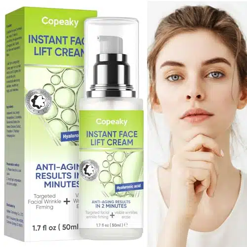 Instant Face Lift Cream, Face Lift Tightening Cream with Plant Extract, Face, Neck, Eye Anti aging Serum for Smoothing Fine Lines, Wrinkles and Firming Loose Sagging Skin for 