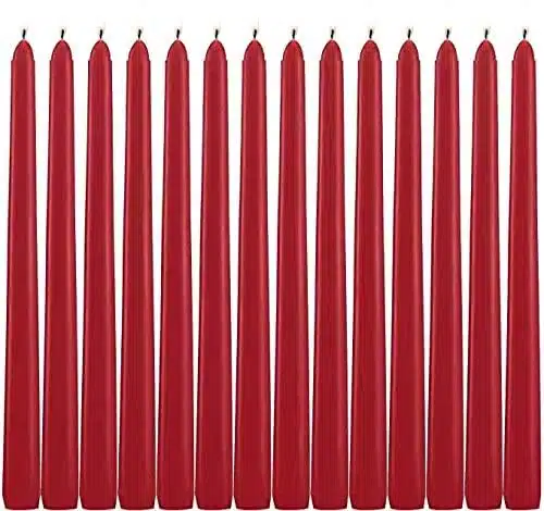 Red Taper Candles   Set of Dripless Candles   inch Tall, inch Thick   Hour Clean Burning