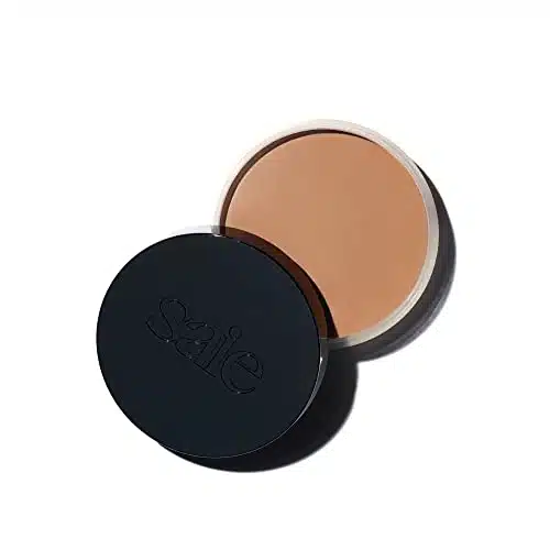 Saie Sun Melt Bronzer   Buildable Cream Balm Bronzer For Face Sculpting   Cream Contour with Velvet Finish   Light Bronze (oz)