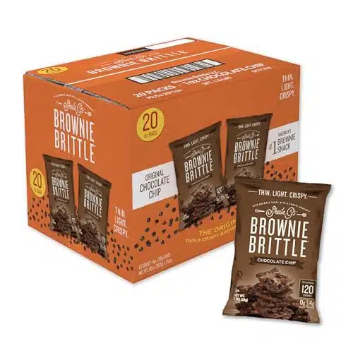 Sheila G's Brownie Brittle  Original Chocolate Chip Thin and Crispy Sweet Snacks (Pack of , oz), Rich Gourmet Brownie Bites Dessert