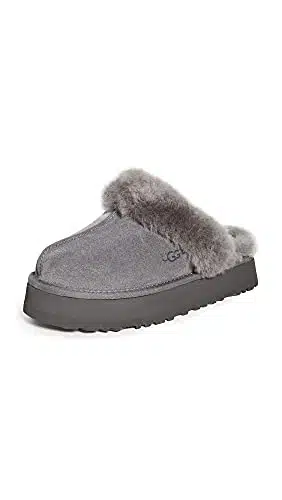 UGG Women's Disquette Slipper, Charcoal,