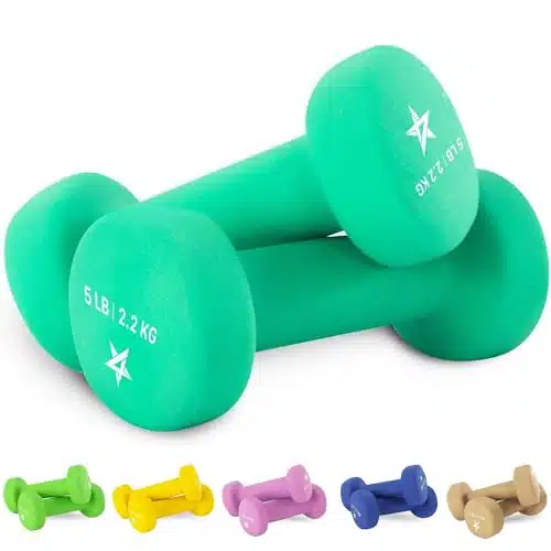 YesAll lbs Dumbbells Neoprene with Non Slip Grip  Great for Total Body Workout  Total Weight lbs (Set of )