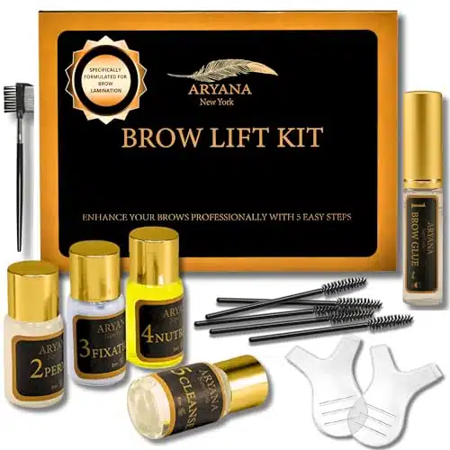 ARYANA NEW YORK Eyebrow Lamination Kit  At Home DIY Perm For Your Brows  Instant Professional Lift For Fuller Eyebrows  Brow Brush And Micro Brushes Added