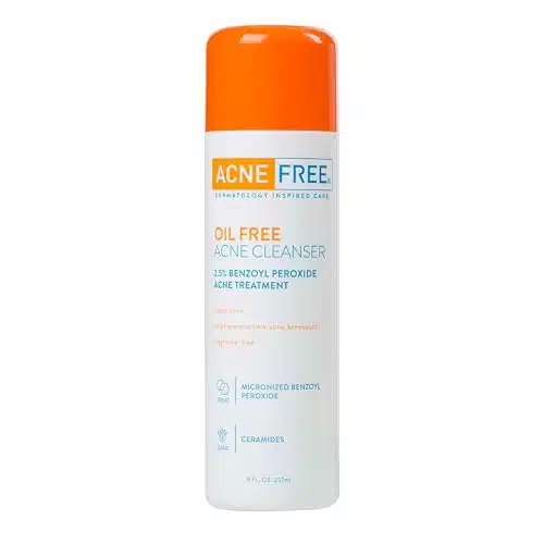 AcneFree Acne Free Oil Free Cleanser, Benzoyl Peroxide % with Glycolic Acid to Prevent and Treat Breakouts Unscented, Fl Oz