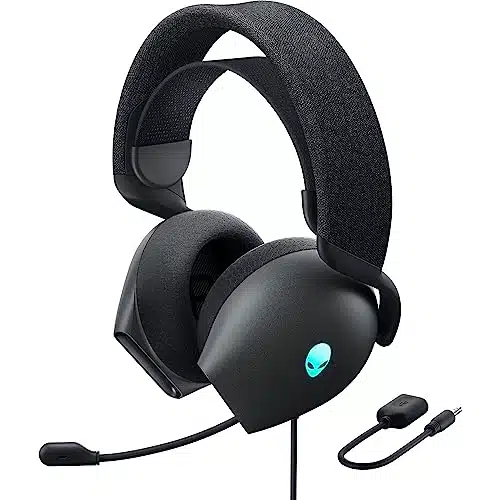 Alienware AH Wired Gaming Headset   Dolby Atmos, Unidirectional, AlienFX illion RGB Colors, Microphone Mute, Volume On Headset Controls, mm Hi Res Certified   Dark Side of The