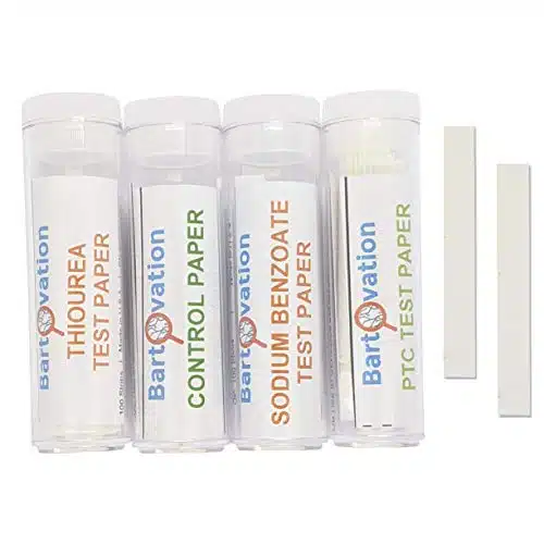 Bartovation Super Taster Test Genetics Lab Kit with Instructions, Phenylthiourea (PTC), Sodium Benzoate [Each Vial Includes Paper Strips]