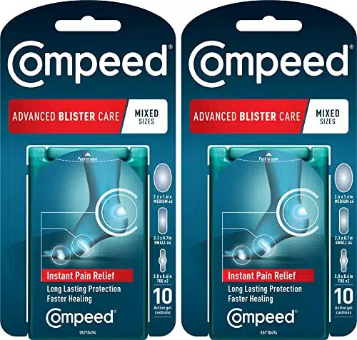 Compeed Advanced Blister Care Count Mixed Sizes Pads (Packs), Hydrocolloid Bandages, Heel Patches, Blister on Foot, Blister Prevention & Treatment, Waterproof Cushions, Packag