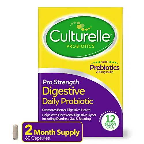 Culturelle Pro Strength Daily Probiotic, Digestive Health Capsules, Supports Occasional Diarrhea, Gas & Bloating, Gluten and Soy Free, Count