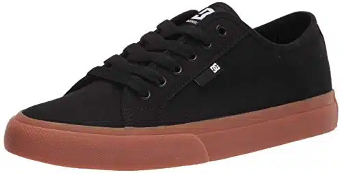 DC mens Manual Low Top Vegan Friendly Casual Skate Shoe, BlackGum,