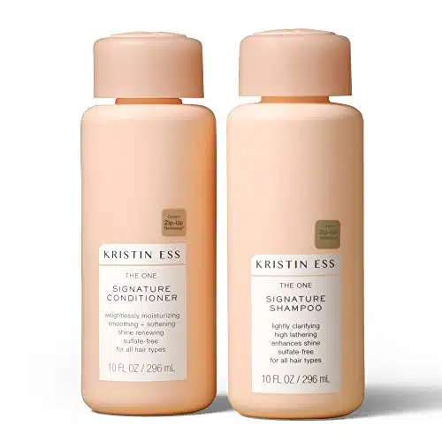 Kristin Ess Signature Salon Sulfate Free Shampoo and Conditioner Set for Moisture, Softness + Shine   Avocado Oil   Anti Frizz + Clarifying   Hydrates + Repairs   Vegan, Parab