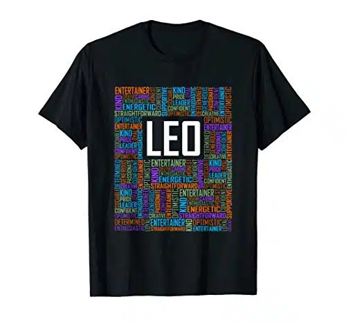 Leo Zodiac Traits Horoscope Astrology Sign Gift Words T Shirt