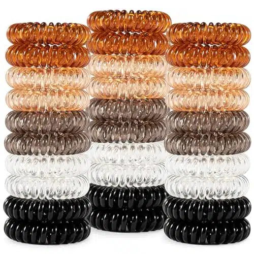 MAQIHAN Spiral Hair Ties   Pcs Telephone Cord Hair Tie Coil Hair Tie for Women Girls Teens Spiral Ponytail Holders for Thick Hair Elastic Waterproof Cord Hair Coils Accessorie