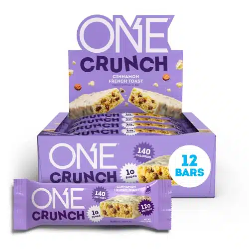 ONE Protein Bars, Crunch Cinnamon French Toast, Gluten Free Protein Bars with g Protein and only g Sugar, Healthy and Guilt Free Snacking for Any Occasion (Count)