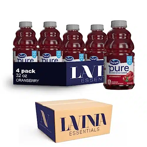 Ocean Spray Pack of Cranberry Unsweetened % Pure Juice Fl oz Plastic Bottles by Lavinia Essentials