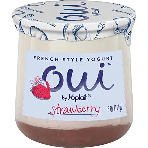 Oui by Yoplait Strawberry Whole Milk Yogurt, French Style Yogurt, OZ Glass Yogurt Jar