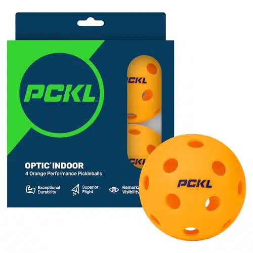 PCKL Optic Speed Pickleball Balls  Indoor & Outdoor  Pack of Balls  Built to USAPA Specifications (Indoor Orange)