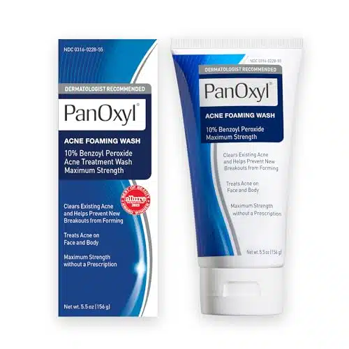 PanOxyl Acne Foaming Wash Benzoyl Peroxide % Maximum Strength Antimicrobial, Oz