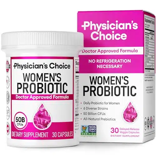 Physician's Choice Probiotics for Women   PH Balance, Digestive, UT, & Feminine Health   Billion CFU   Unique Strains for Women   Organic Prebiotics, Cranberry Extract+   Wome