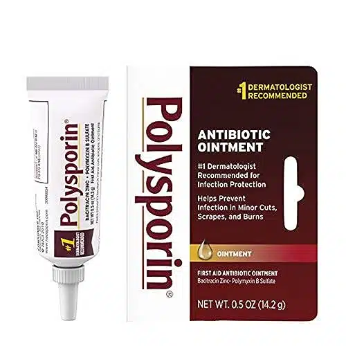 Polysporin First Aid Topical Antibiotic Skin Ointment with Bacitracin Zinc & Polymyxin B Sulfate, for Infection Protection & Wound Care, Neomycin Free, Travel Size, oz