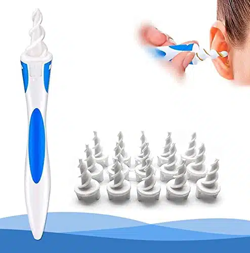 Q Grips Earwax Removal Spiral Ear Wax Removal Tool, Reusable Earwax Removal Kit Safe Ear Cleaner with Pcs Soft and Flexible Replaceme