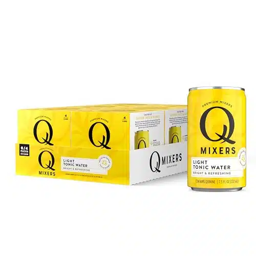 Q Mixers Light Tonic Water, Premium Cocktail Mixer Made with Real Ingredients, Only Calories per Can, Fl oz (Pack of )